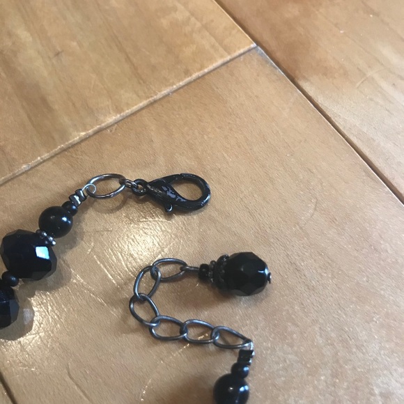 Black Onyx Bracelet Finger Link by Eliza - Picture 6 of 6